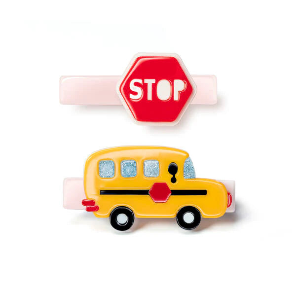 Bus/Stop Sign Hair Clip