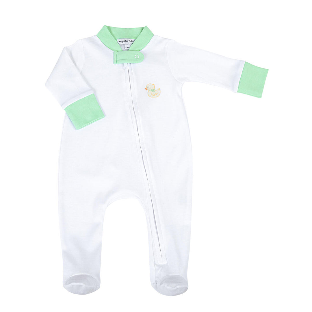 Precious Duckling Emb Zip Footie