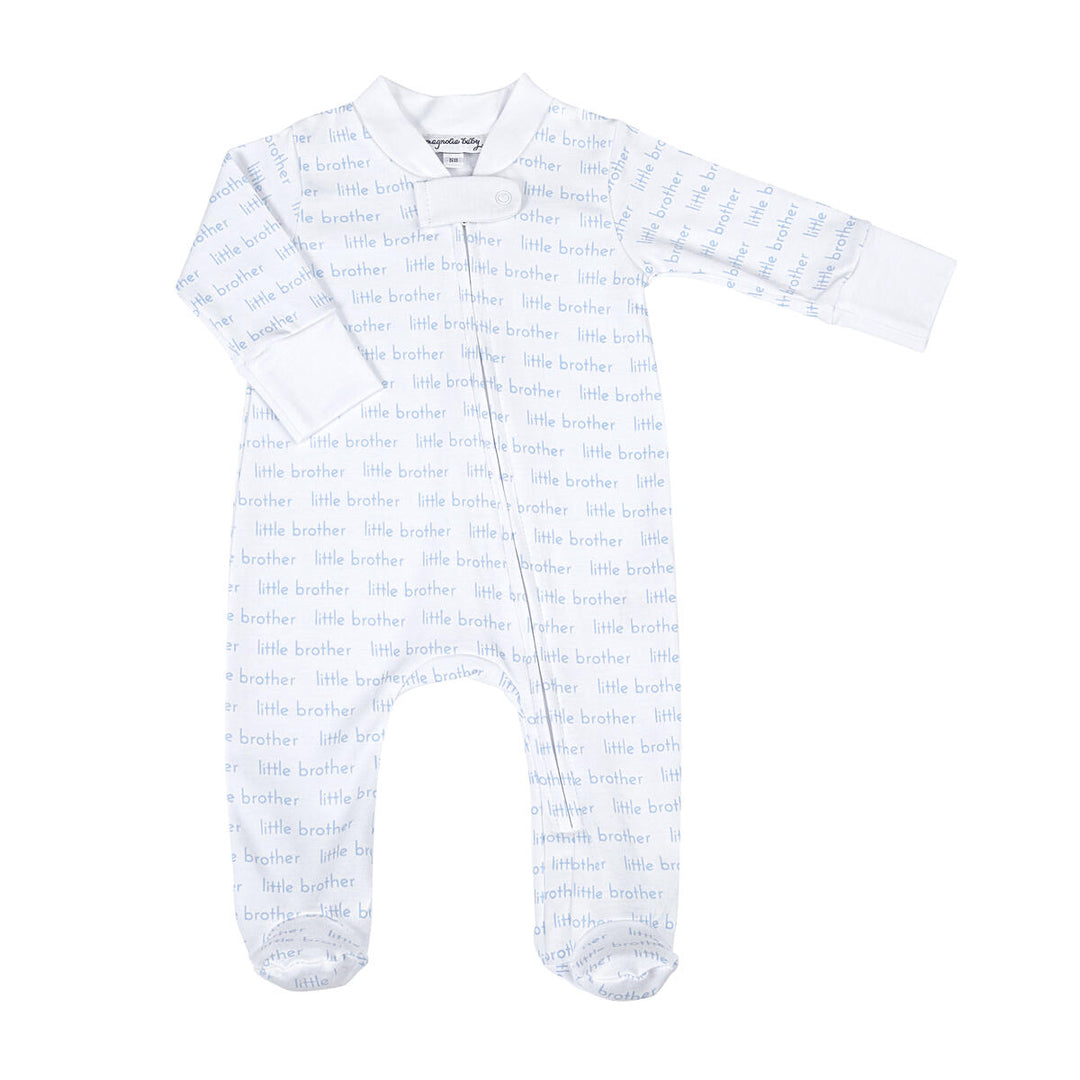 Little Brother Printed Footie White