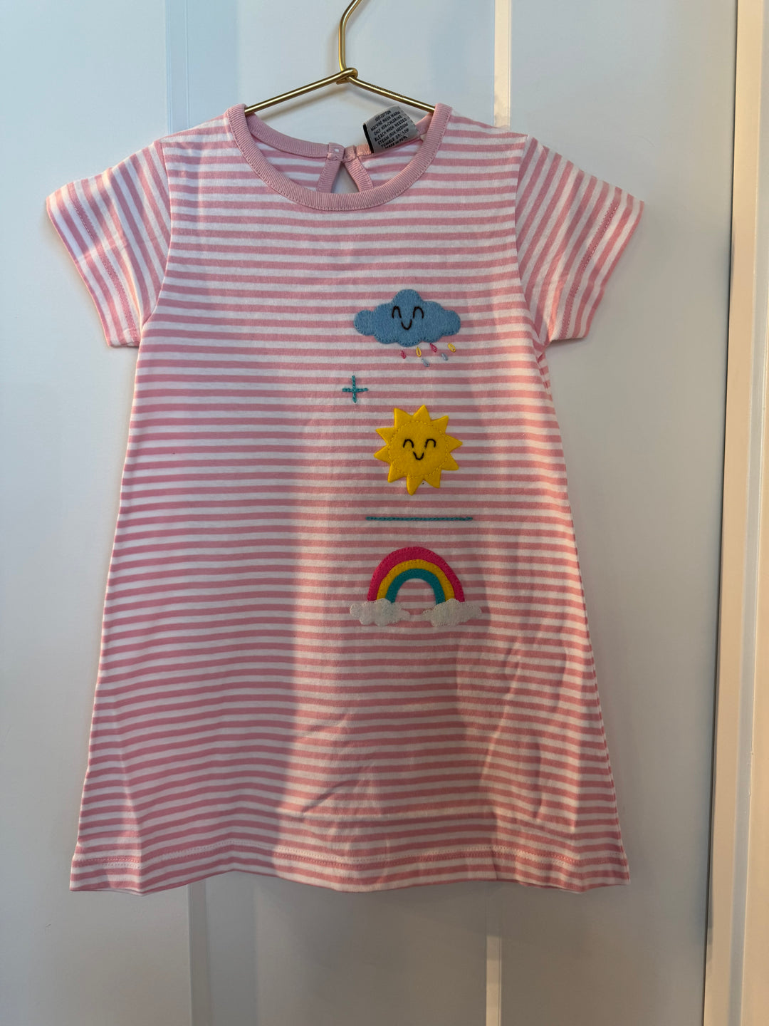 Rain & Sunshine Pink/White Striped Dress