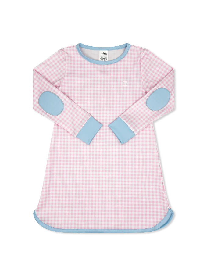Tinsley Tennis Dress-Cotton Candy Pink Check