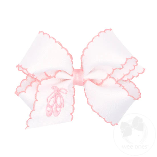 King Emb Ballet Slippers Hair Bow