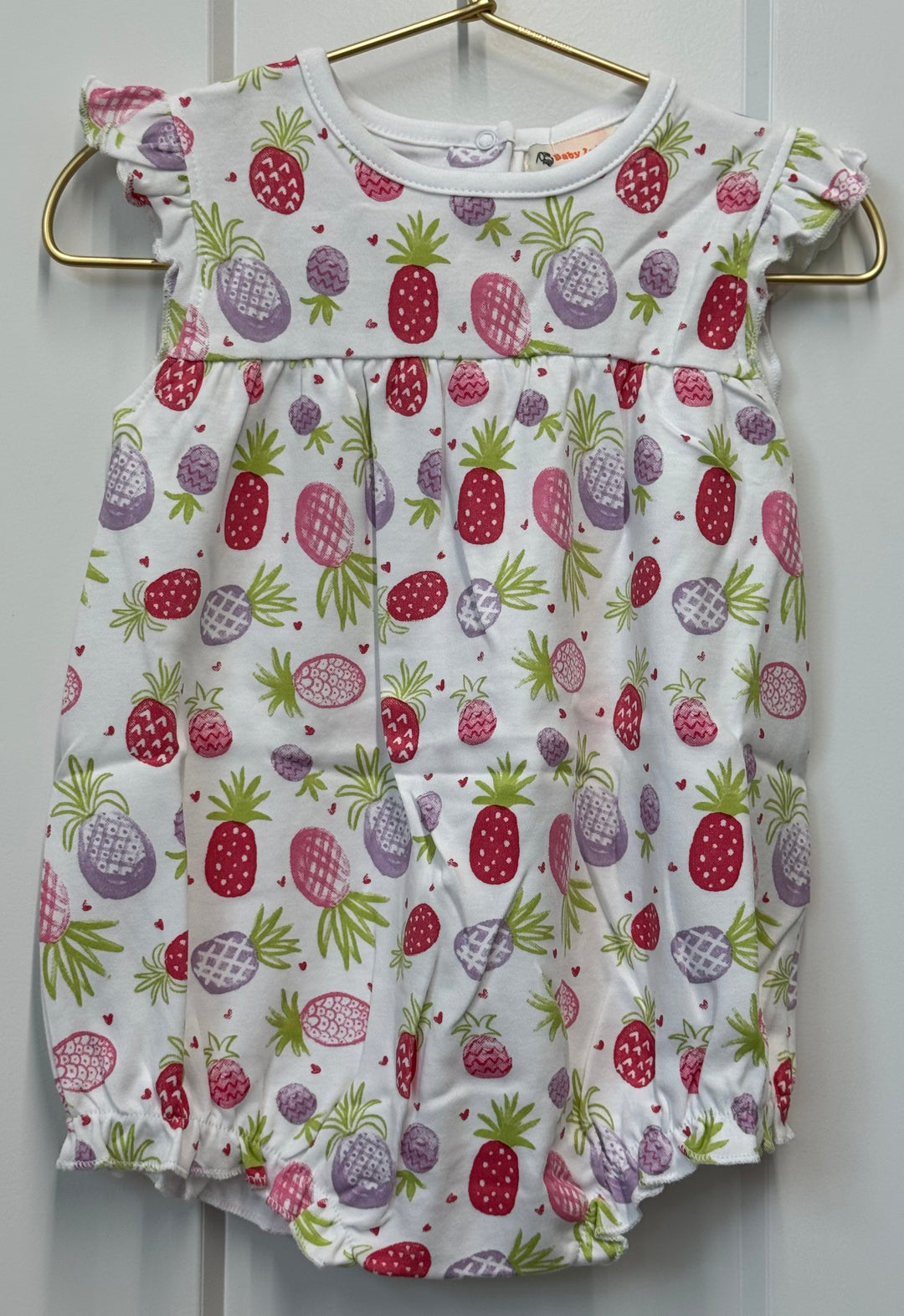 Ruffle Bottom Onesie-Pineapple Print