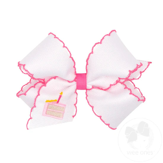 Medium Emb Cake Hair Bow