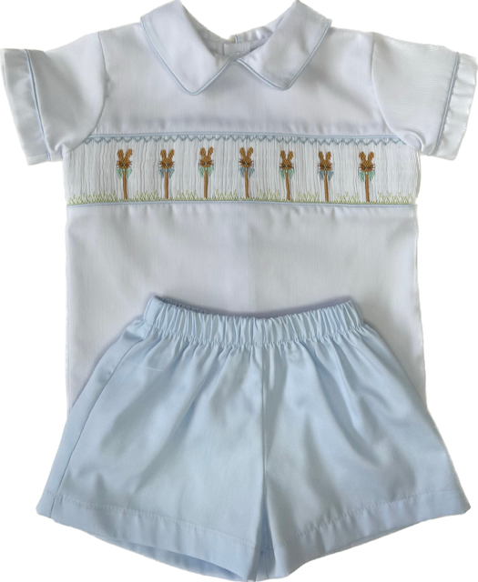 Smocked Bunny Short Set- Boy