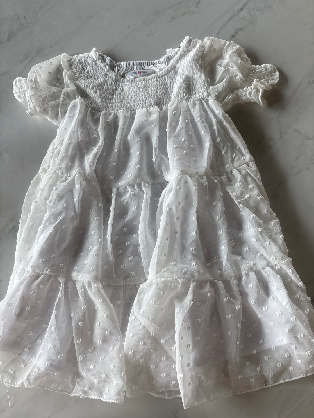 Tina White Ruffle Tiered Dress