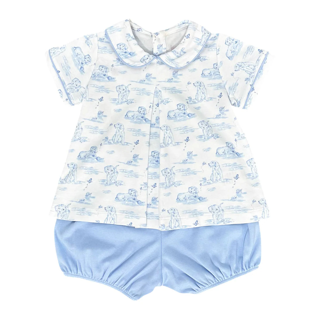 Rory Diaper Set- Blue Puppy Knit