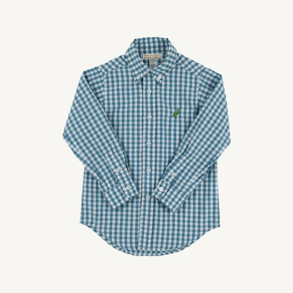 Dean’s List Dress Shirr-Barnsley Blue Gingham