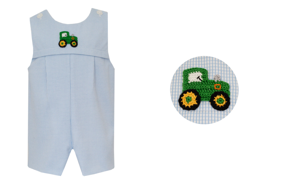 Tractor Blue Check Jon Jon