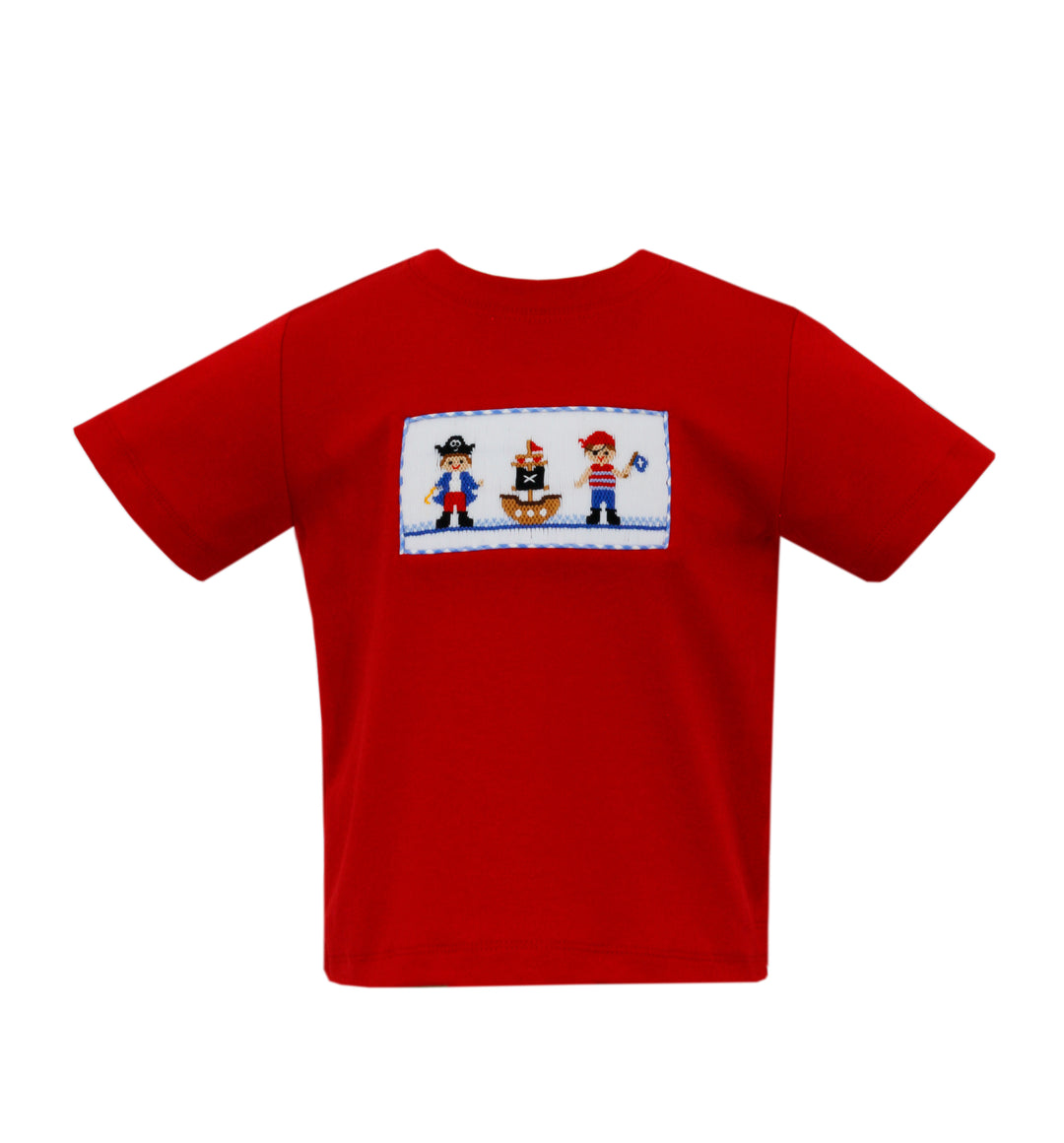 Red Pirate Smocked Shirt