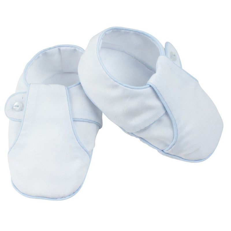 Wht/Blue T-strap Booties