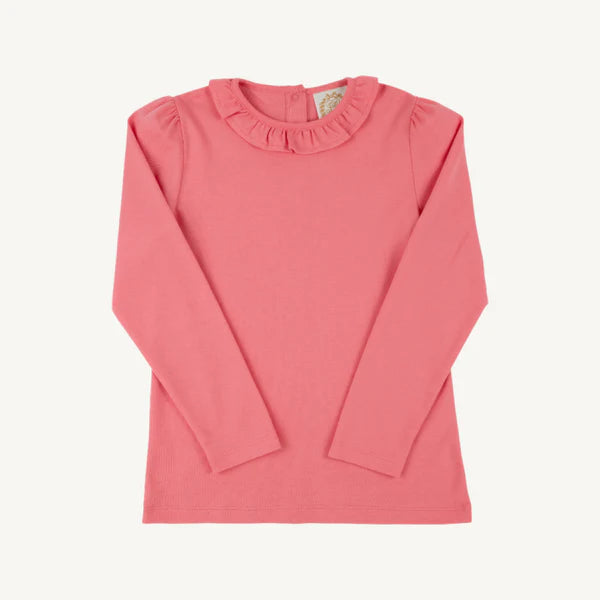Reece Ruffle Top-Parrot Cay Coral