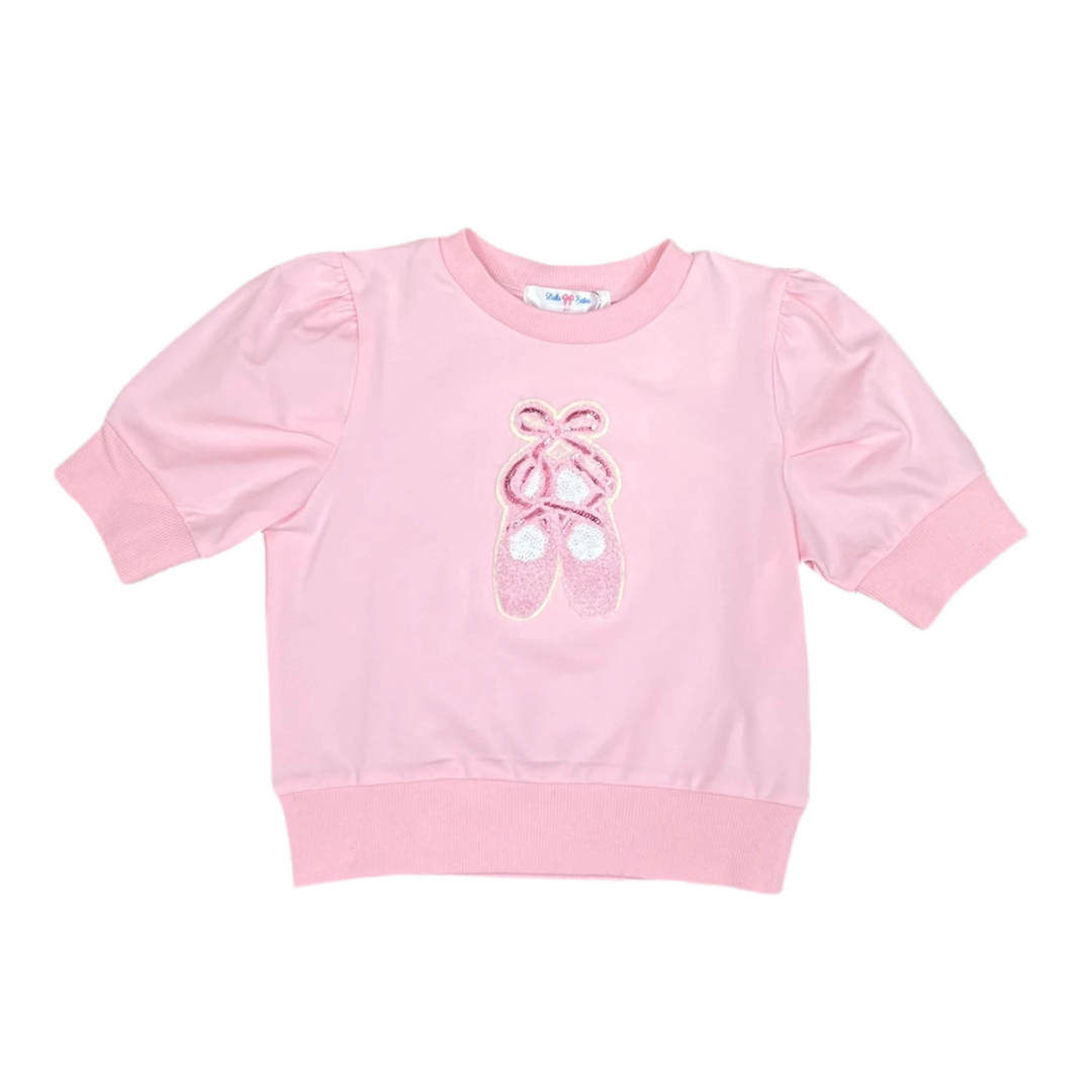 Lily Sequin Puff Sleeve Top-Ballet