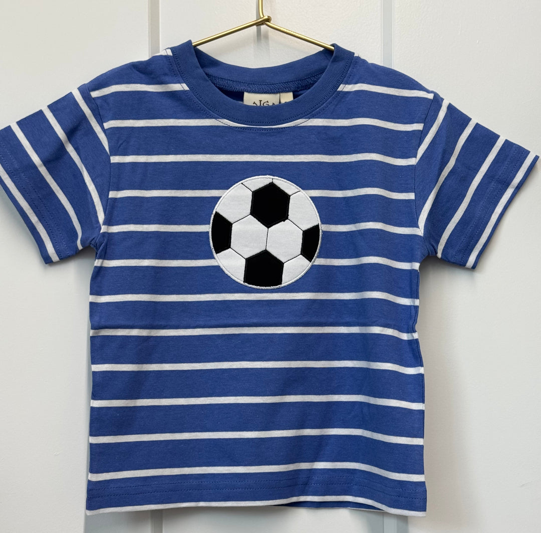 Striped S/S T-Shirt-Soccer Ball
