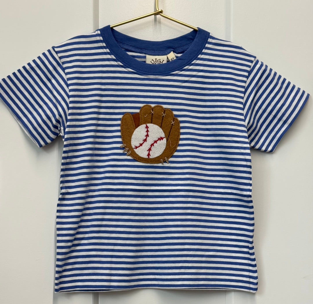 Striped S/S T-Shirt-Baseball Glove