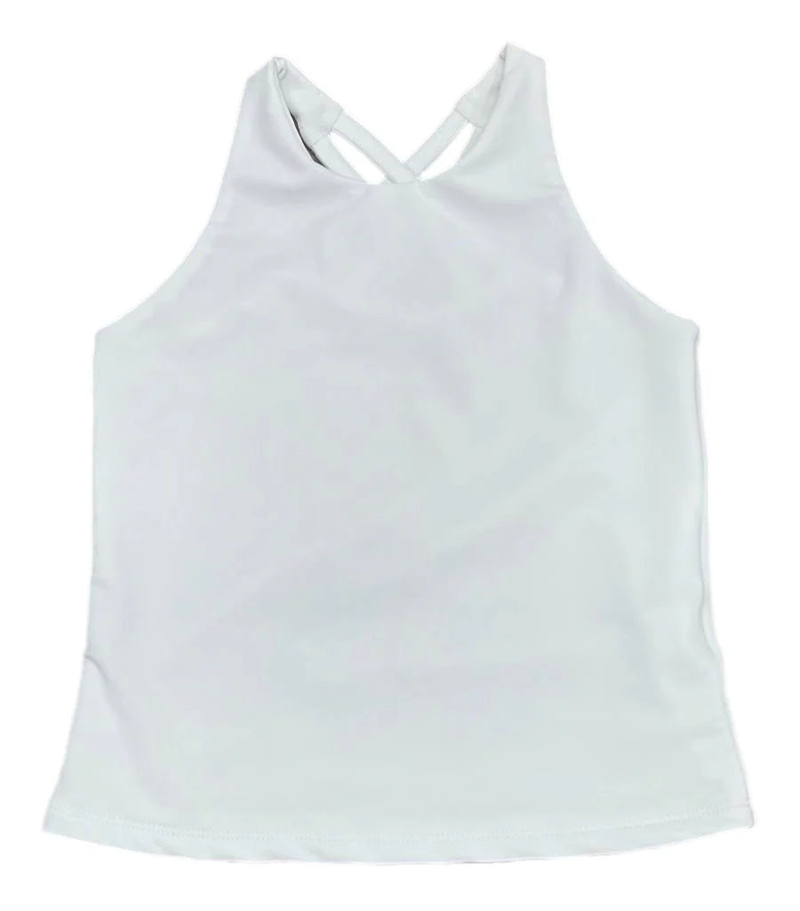 Cross Back Top-White