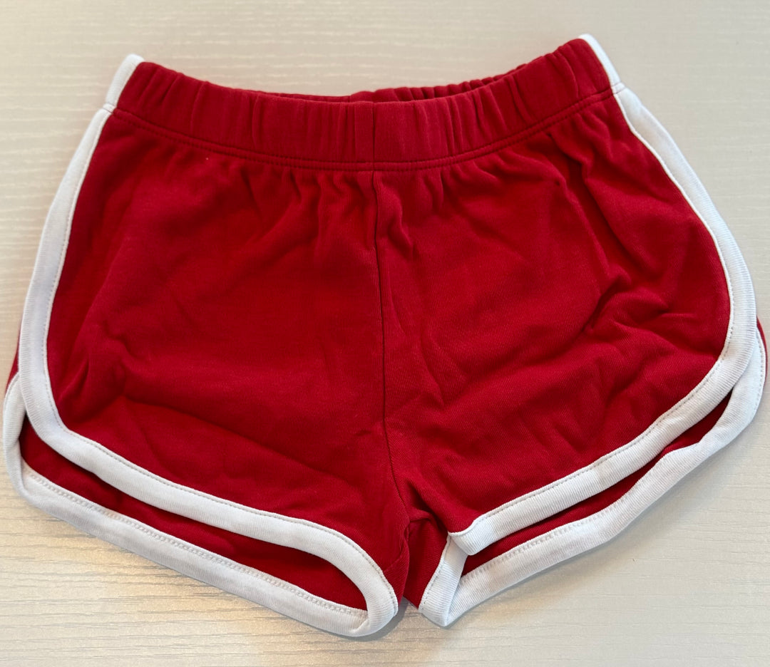 Athletic Shorts-Deep Red/White