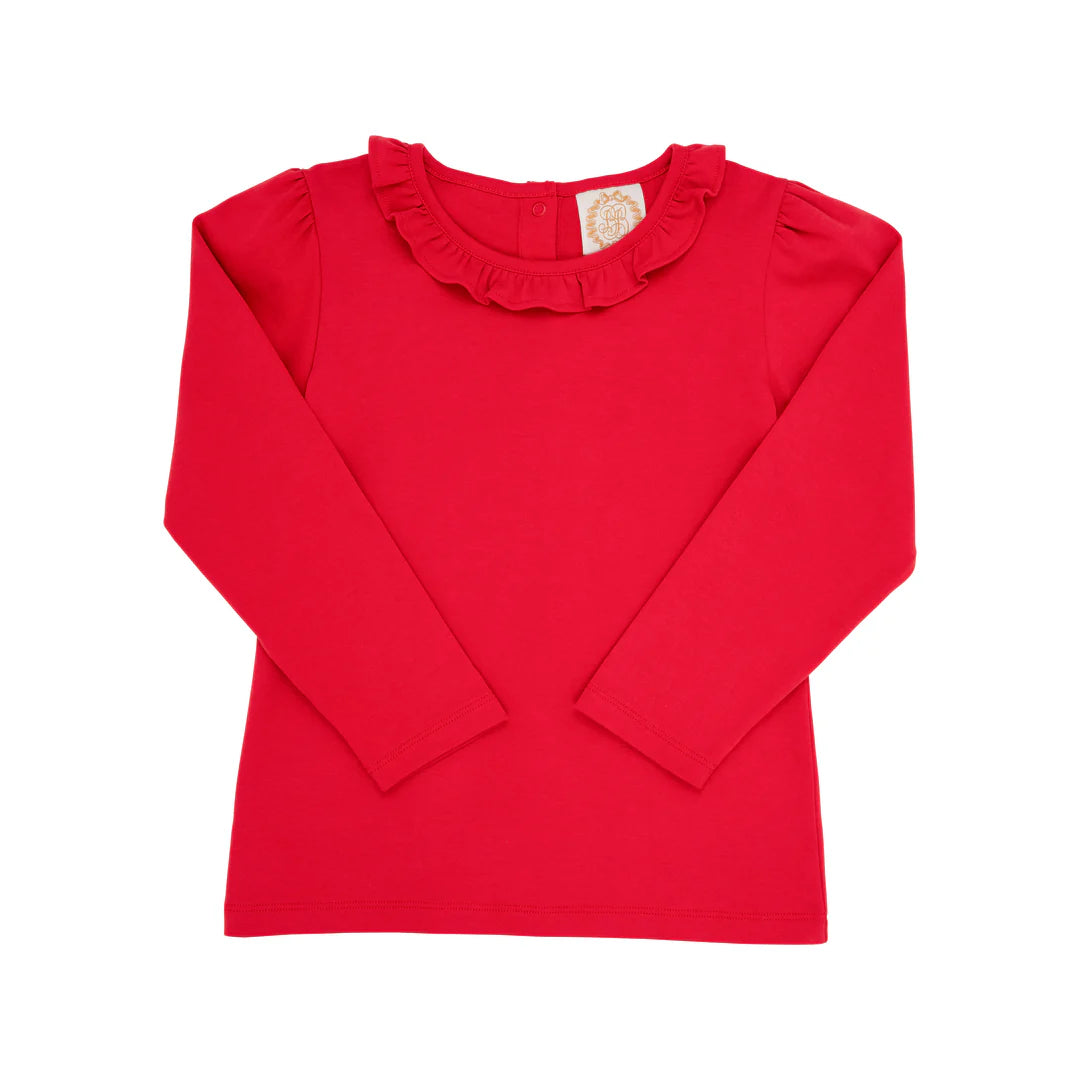 Reece Ruffle Top-Richmond Red