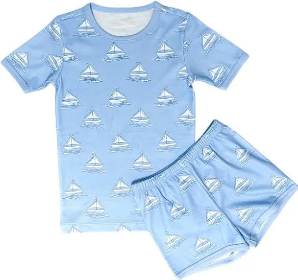 Boys 2pc Short Jammies-Set Sail Knit