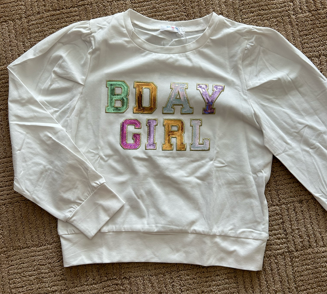 Lily LS Puff Shirt Bday Girl