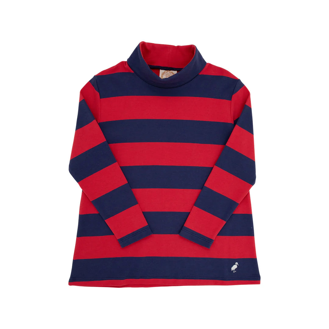 Tenley Pima Tunic-Red/Navy Striped