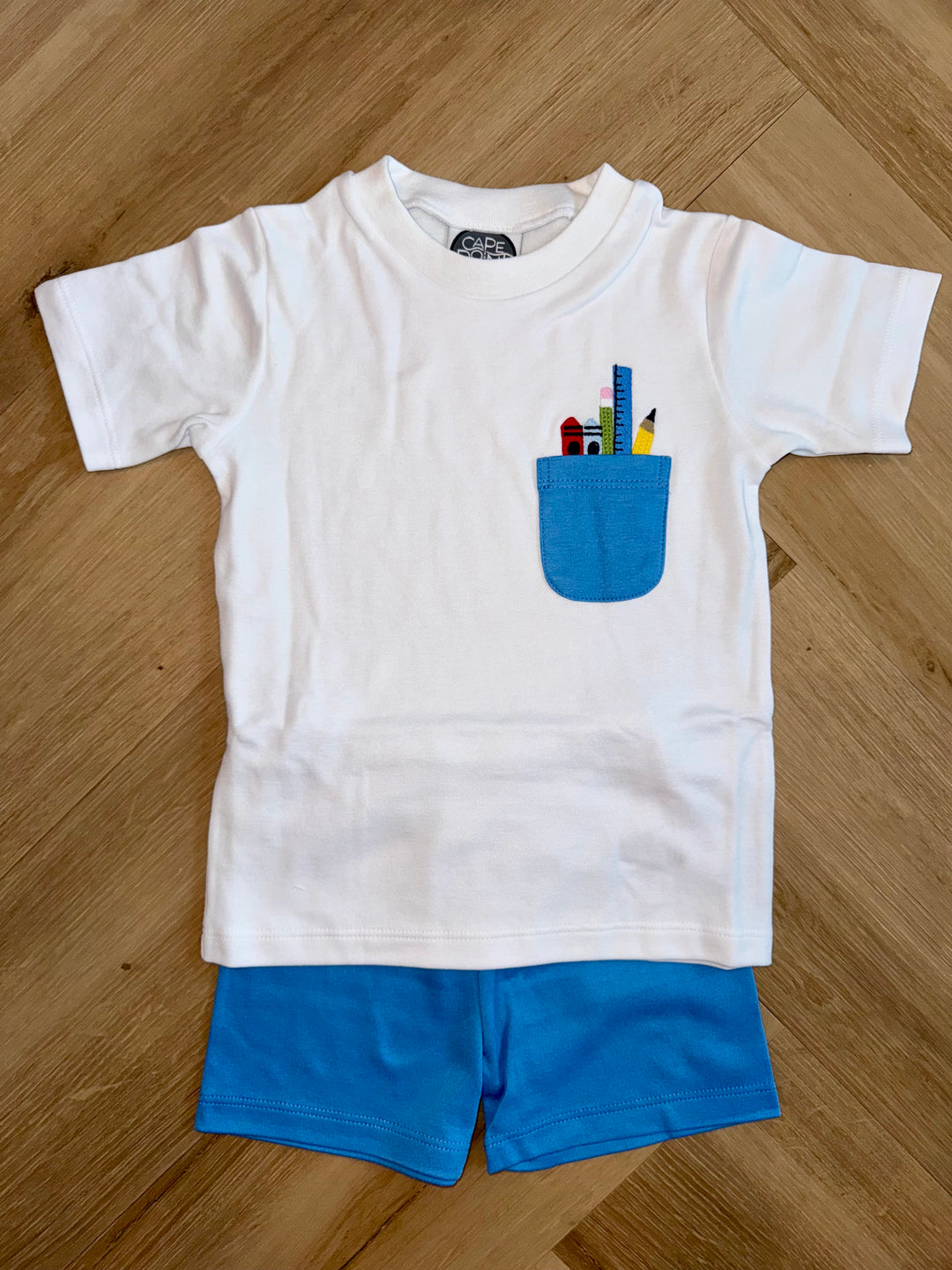 School Supplies Boy Short Set