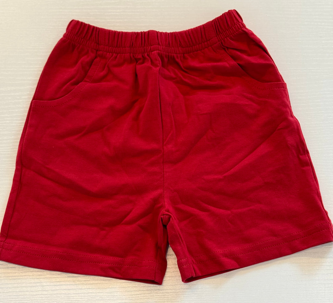 Boys Jersey Shorts-Deep Red