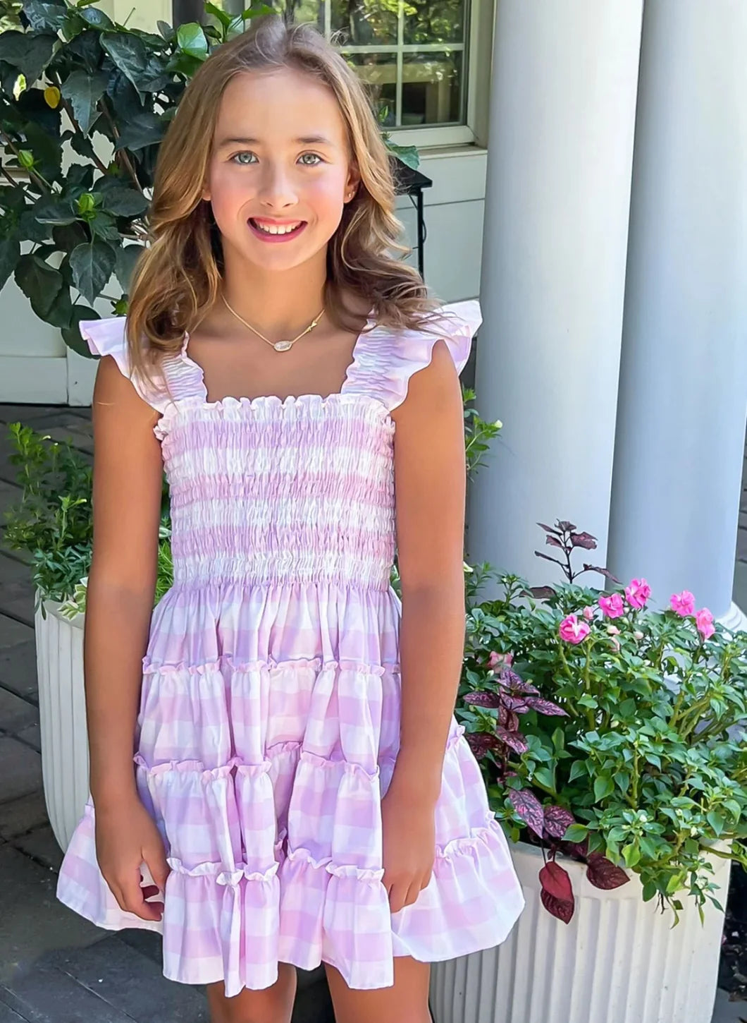 Charlotte Dress-Pink Checked