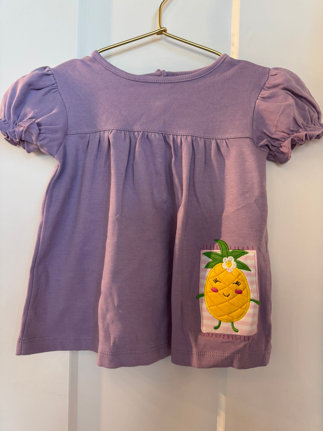 Puff Sleeve Top-Pineapple