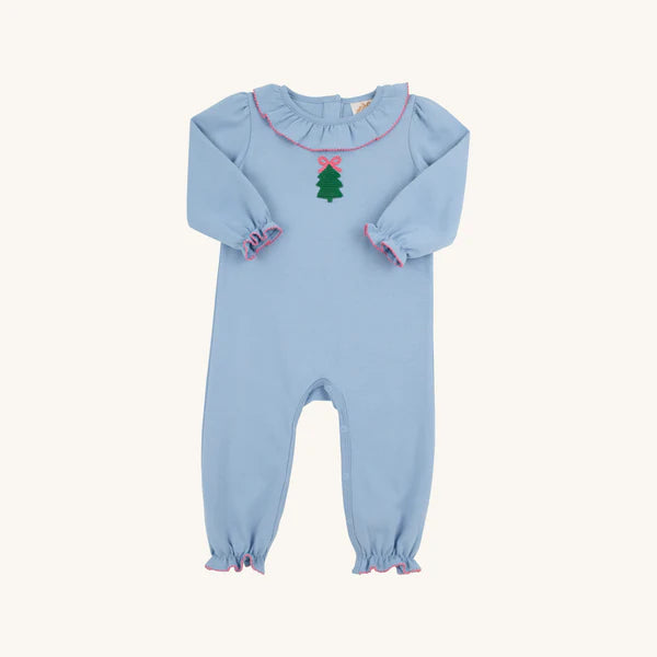 LS Ramona Ruffle Romper-Barrington Blue Tree