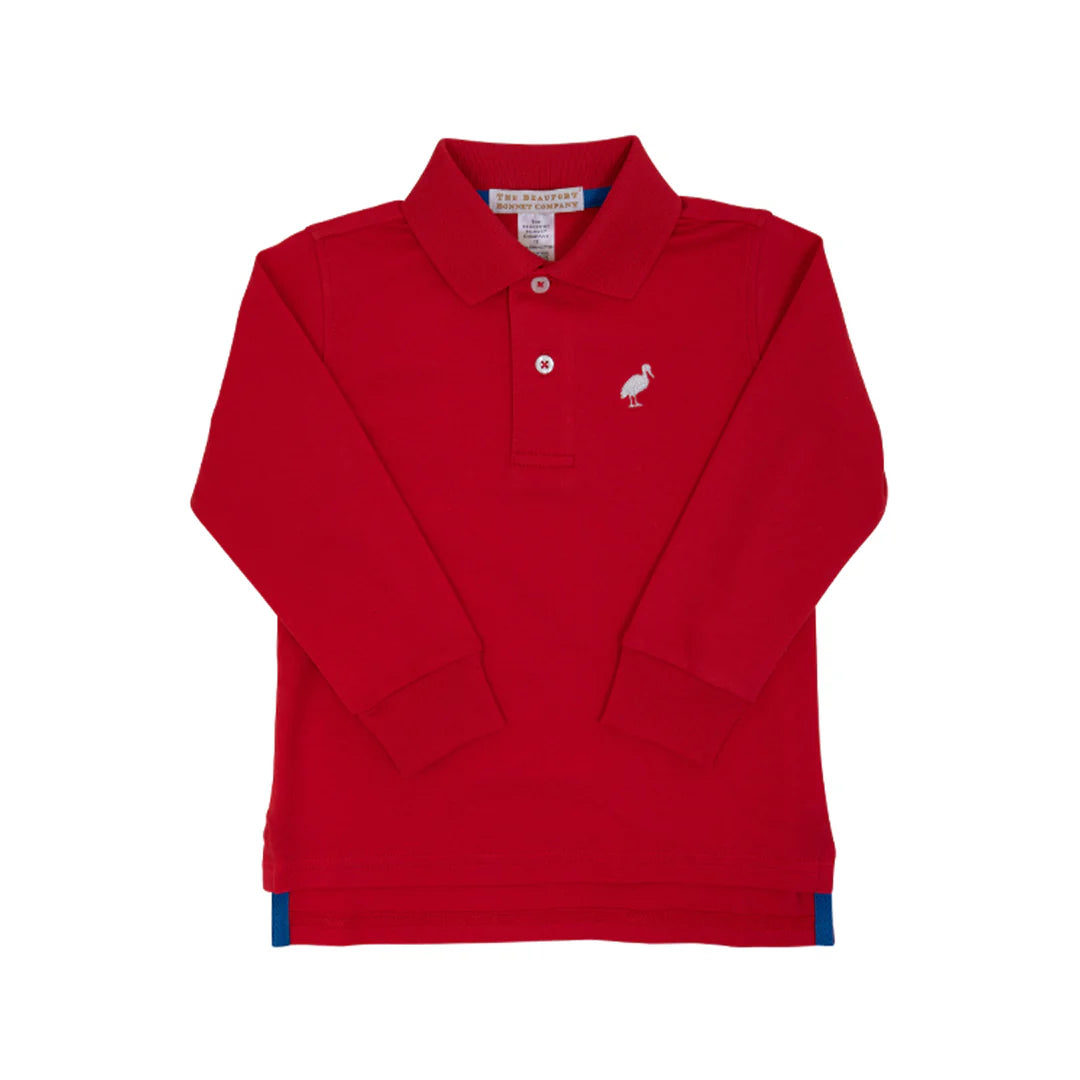 Prim & Proper Polo-Richmond Red LS