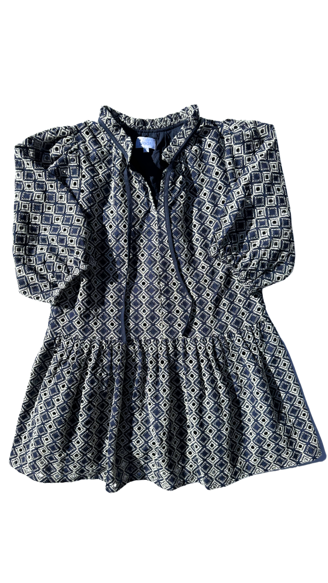 Eve Dress Navy Eyelet