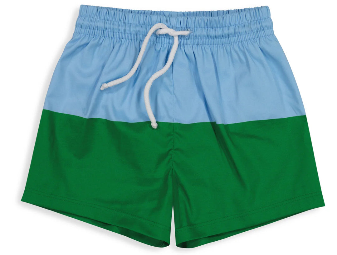 Green/Periwinkle Colorblock Bayshore Trunks