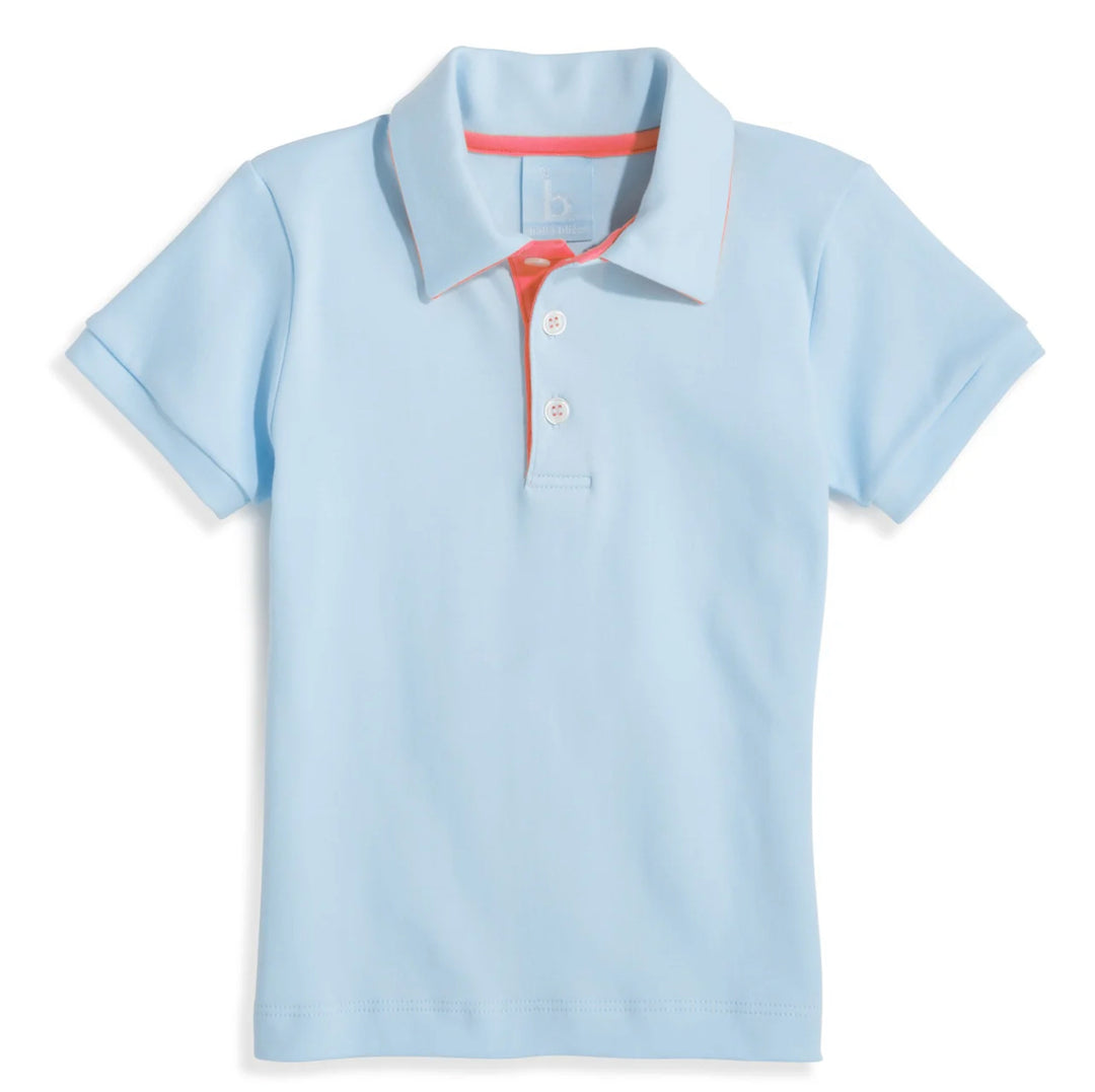 Blue w/Coral Contrast Trim Polo