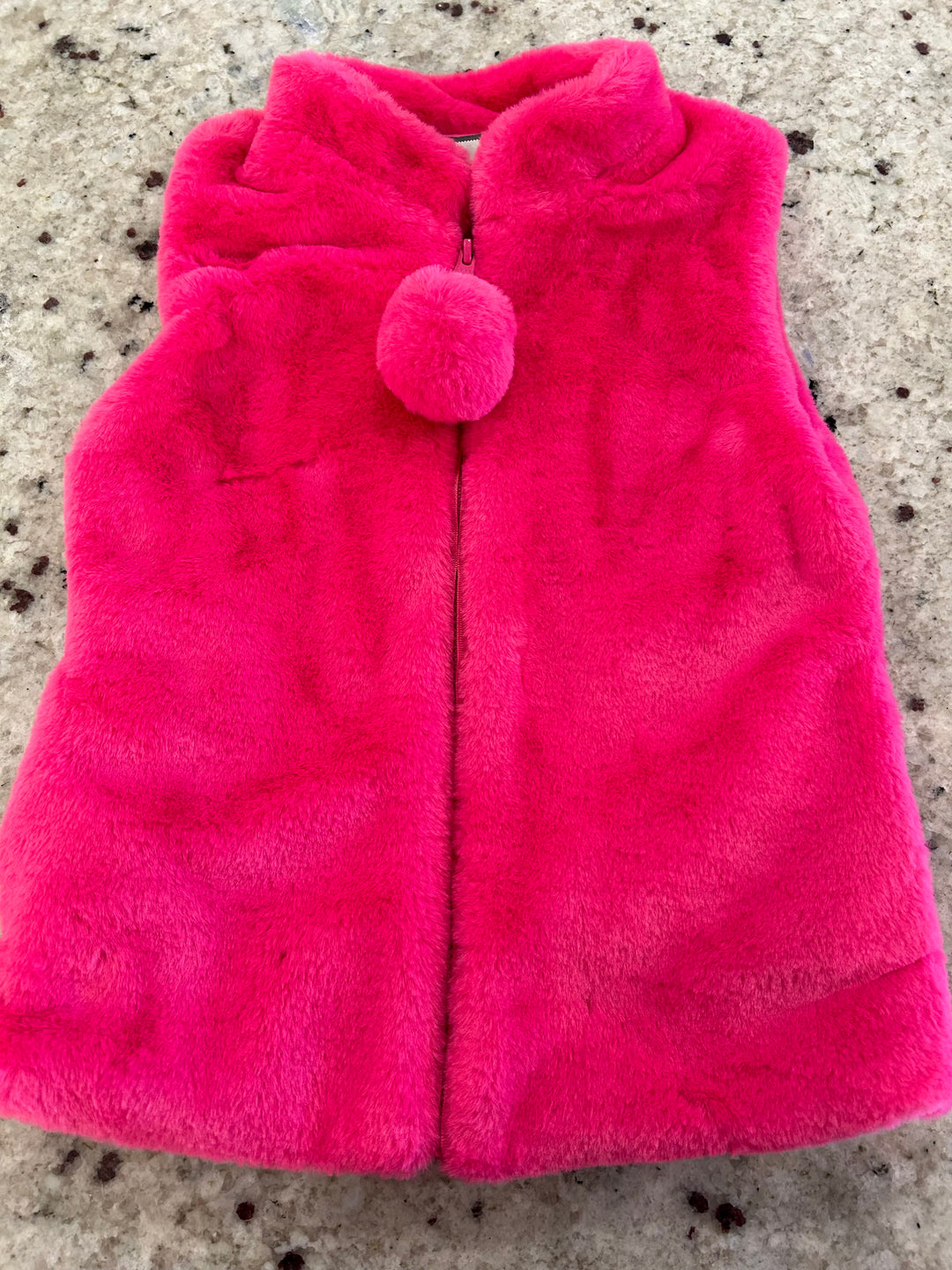 Faux Fur Vest Hot Pink