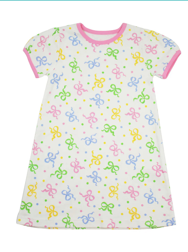 SS Play Dress-Pastel Bows Knit