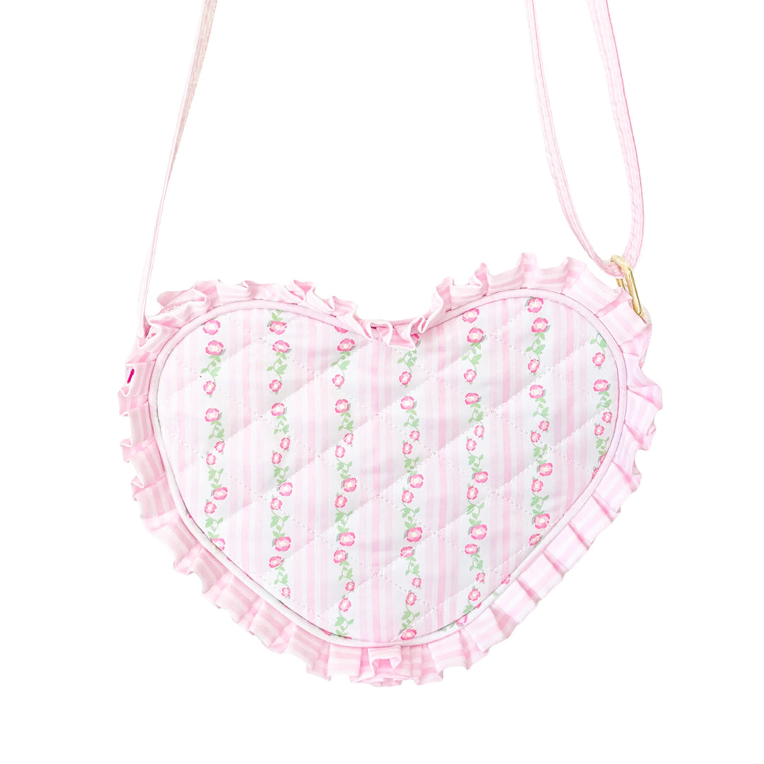 Quilted Heart Floral Purse
