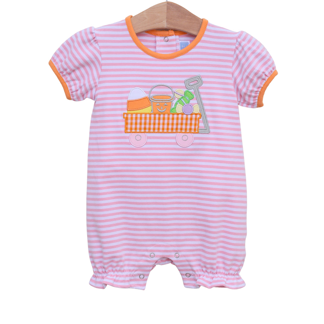 Halloween Wagon Romper Pink