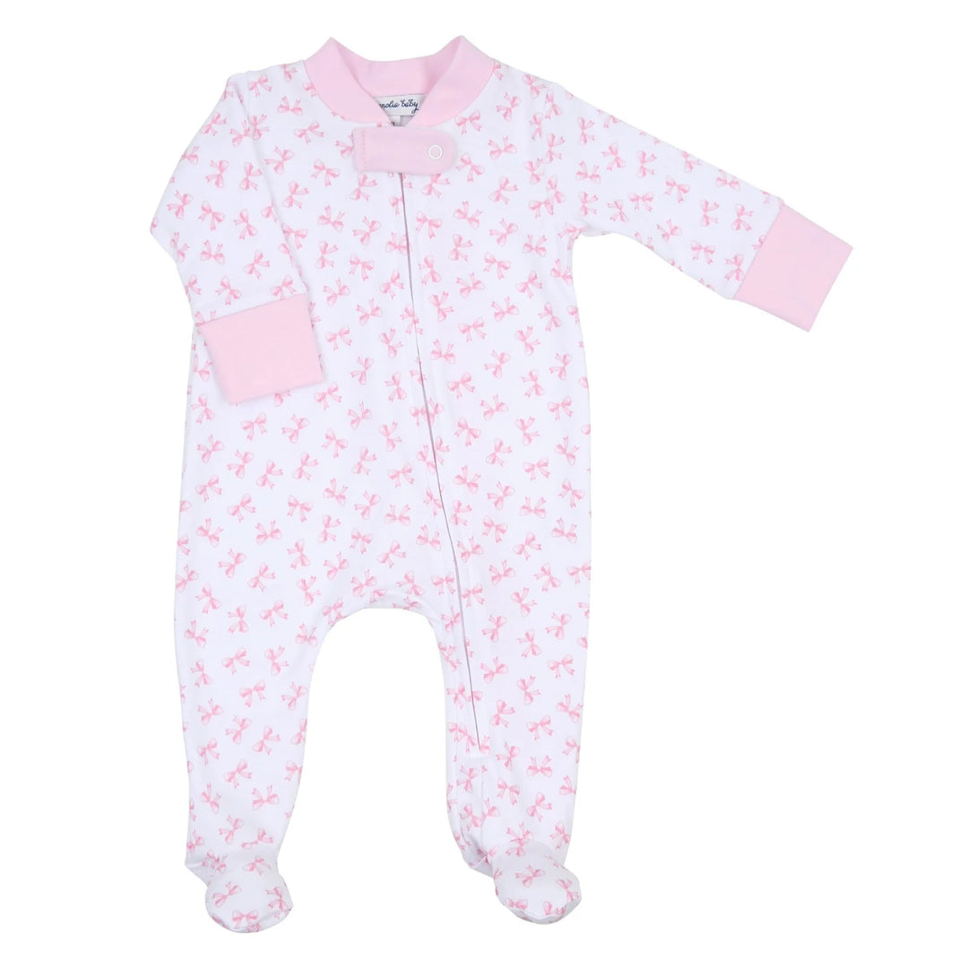 Baby Bows Printed Footie