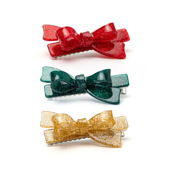 Glitter Bows Hair Clips