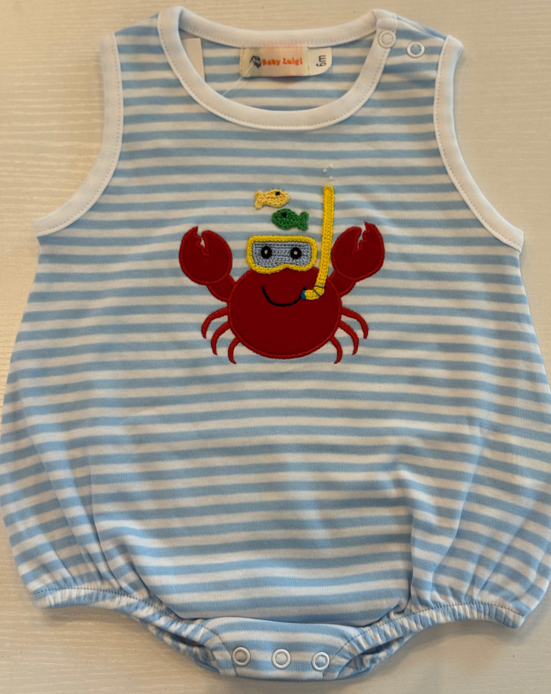 Sleeveless Boy Crab Romper