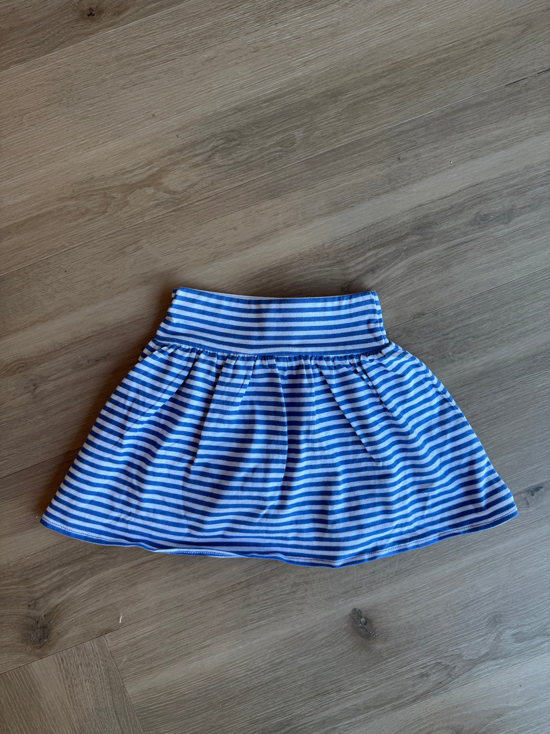 Striped Skort-DJ Chambray/White