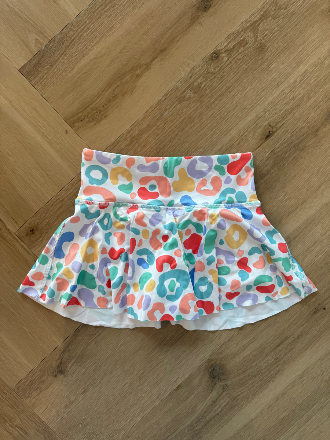Girls Active Skort-Multicolor Leopard