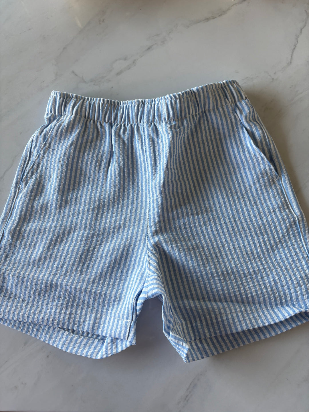 Drew Elastic Shorts-Blue Stripe
