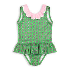 Green Dahlia Printed Bathing Suit