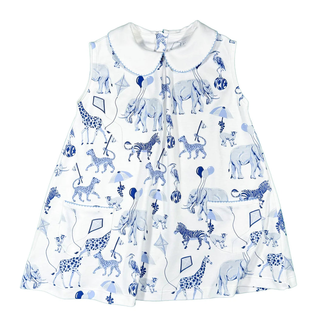 Sleeveless Pocket Twirl Dress-Chinoiserie Safari