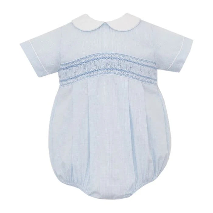 Erick Lt Blue Gingham Boys Bubble