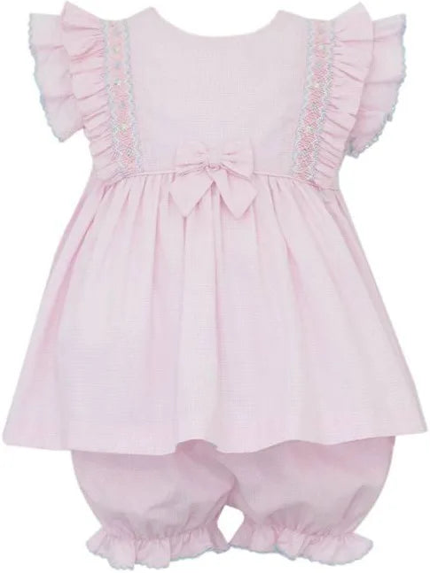 Emilie Pink Gingham Bloomer Set
