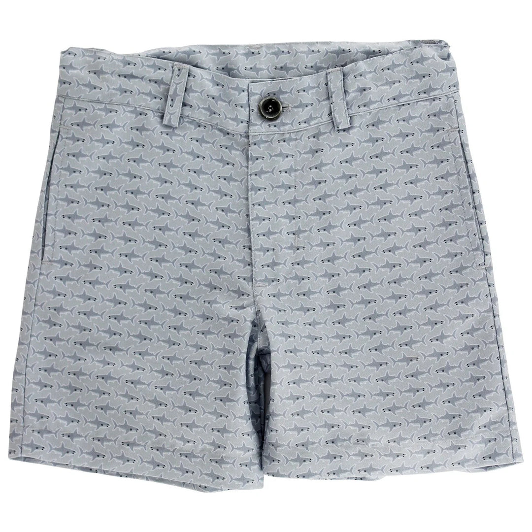 Pete Twill Short-Sharks on Gray