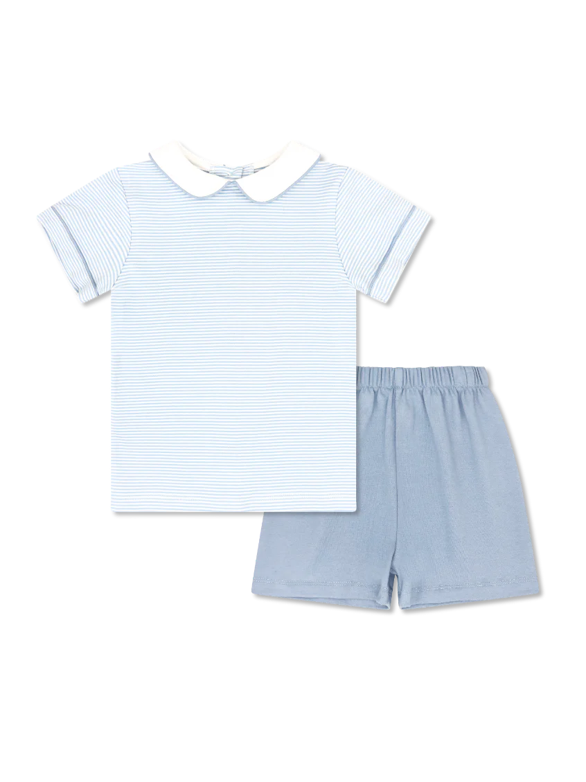 Sibley Short Set-Seaside Blue Ministripe/Dallas Blue